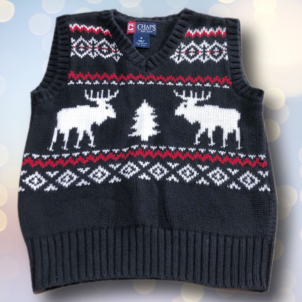 Chaps Boys Sweater Vest SZ 4T